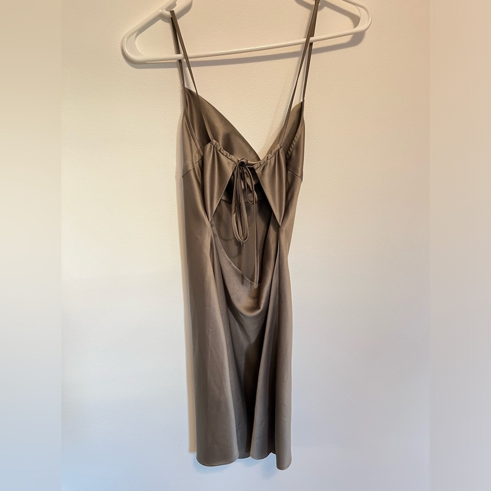 Oak & Fort Lace Up Cowl Mini Dress - Picture 5 of 9
